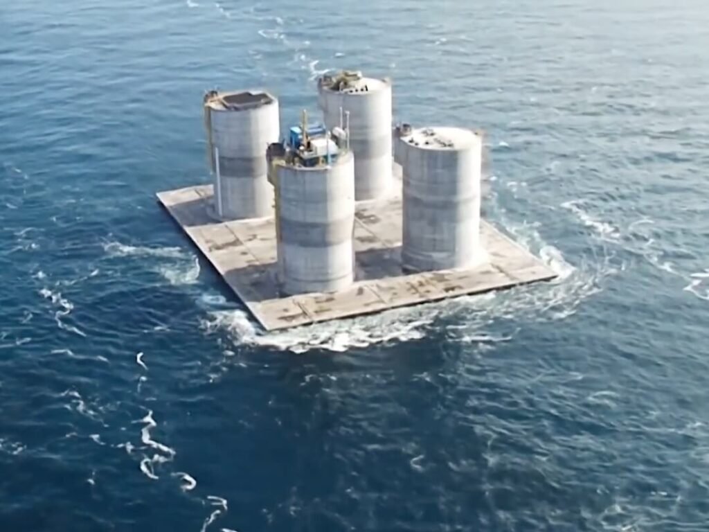 reinforced concrete foundation of Berkut Oil Rig Platform